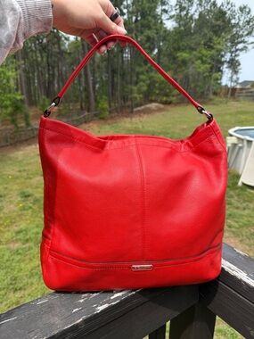 Coach Red Leather Hobo Shoulder Bag